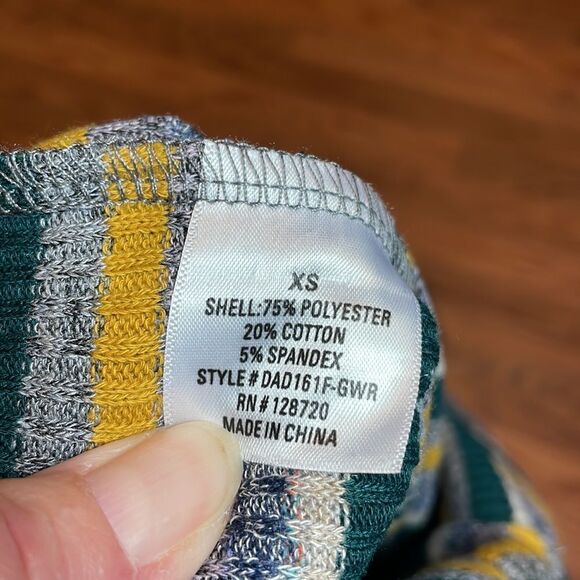 Alya from FRANCESCA’S Green Striped Ribbed knit Dress, Bodycon XS - Picture 7 of 7